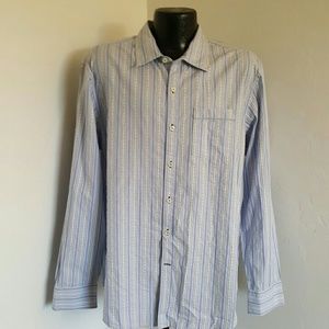 Tommy Bahama Island Modern Fit Striped Shirt XL Button Down Classic